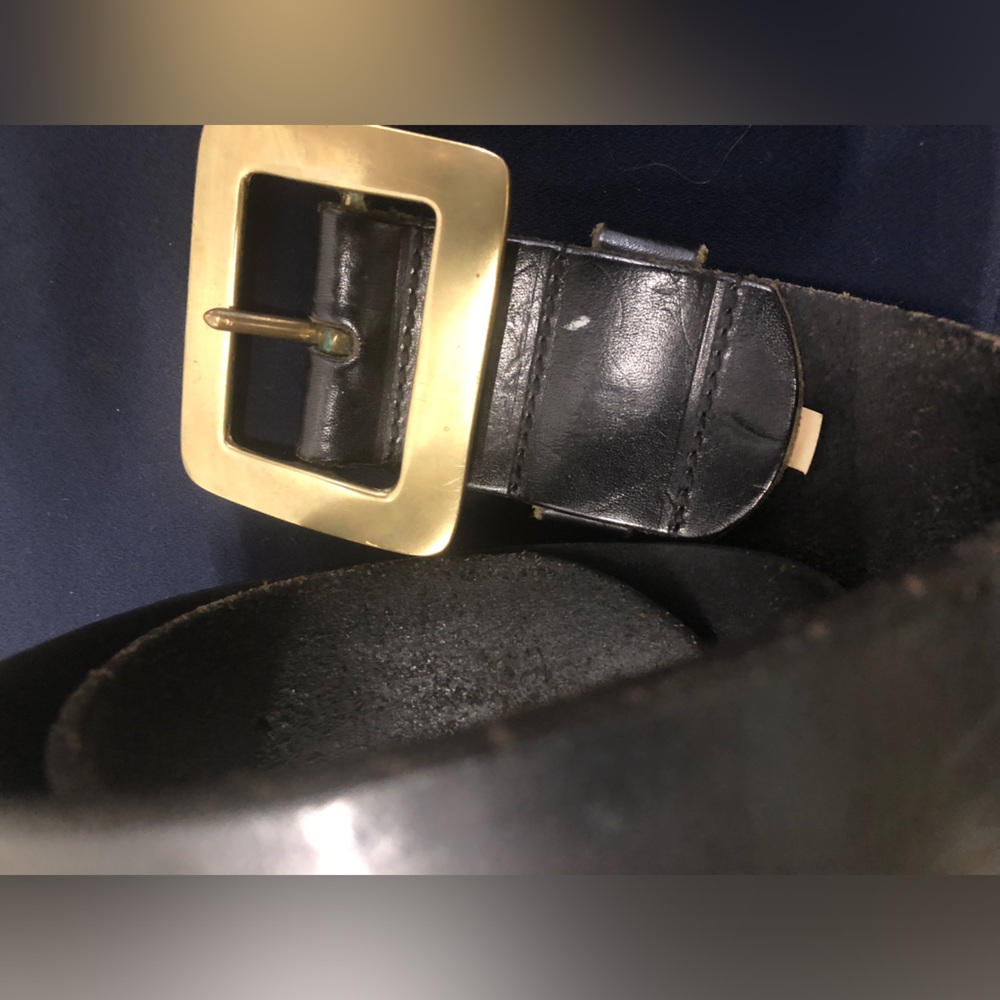 Vintage rare  Ralph Lauren Brass Buckle leather belt